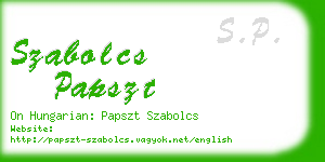 szabolcs papszt business card